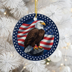 Classic American Patriotism Ceramic Ornament