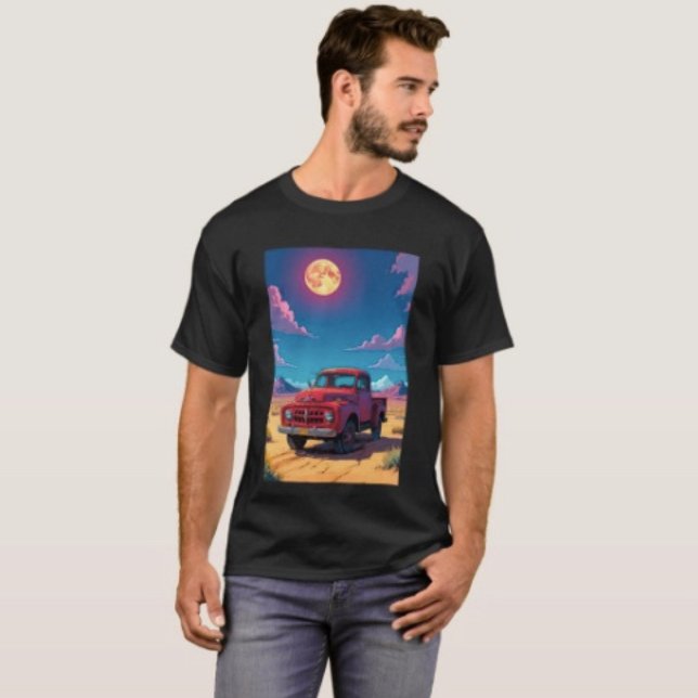 Classic American Pickup T-Shirt (Vintage Red Truck Graphic T-Shirt  100%  cotton unisex standard fit. )