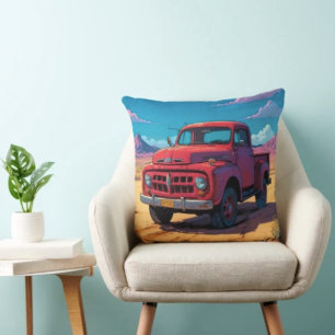 Classic American Pickup  Throw Pillow