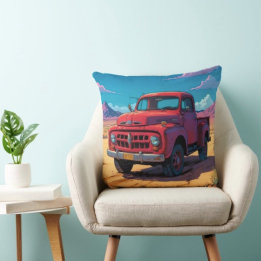 Classic American Pickup  Throw Pillow