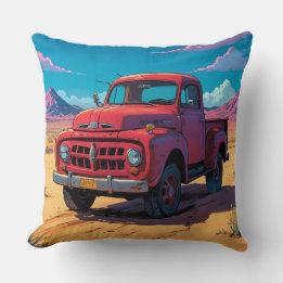 Classic American Pickup  Throw Pillow