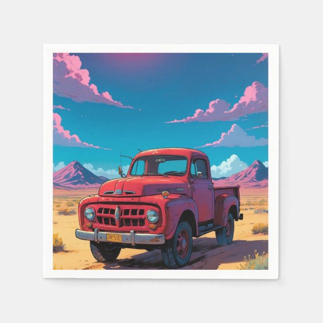 Classic American Pickup Truck  Napkin (Front)