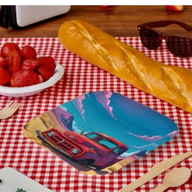 Classic American Pickup Truck  Paper Plate (Creator Uploaded)