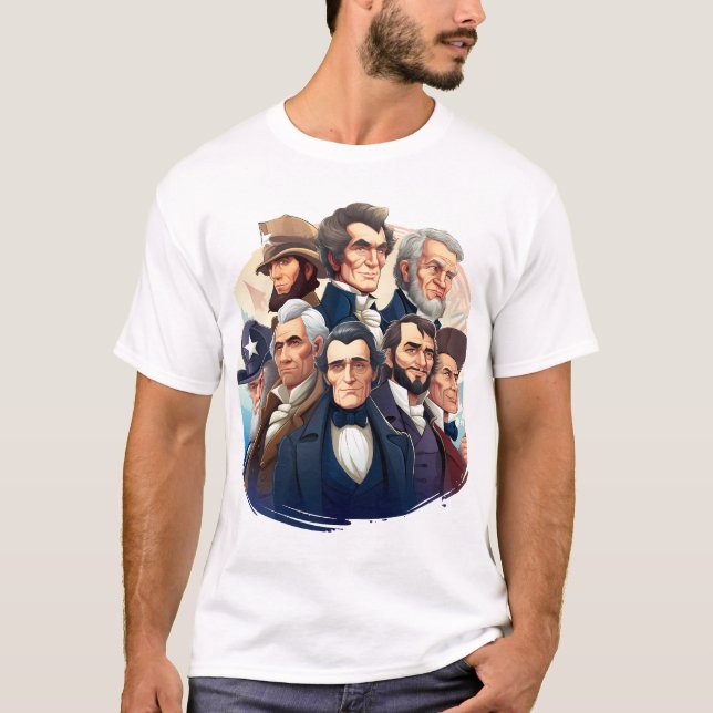 Classic American Presidents Portrait Graphic Tee (Front)