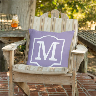 Classic Amethyst Purple Custom Monogram Letter Throw Pillow