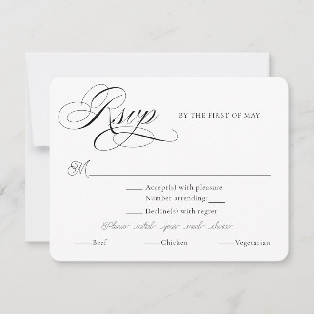 Classic Ampersand Invitation Reply Cards (Front)