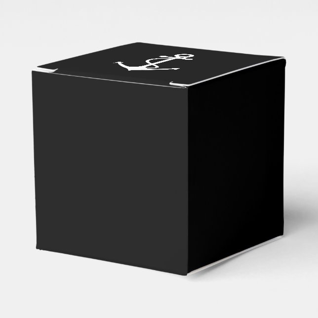 Classic Anchor Black and White Nautical Design Favor Box (Front Side)