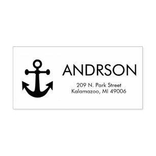 Classic Anchor Nautical Custom Self Inking Stamp