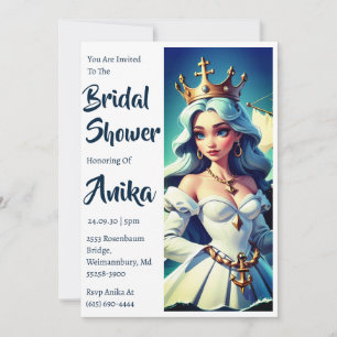 classic anchor nautical wedding shower invitations