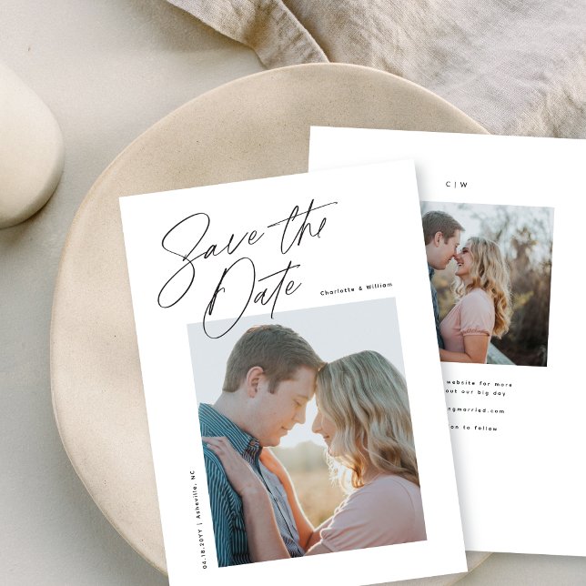 Classic and Chic Typographic Photo Save The Date (Creator Uploaded)