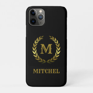 Classic and Elegant Gold on Black Personalized iPhone 11 Pro Case