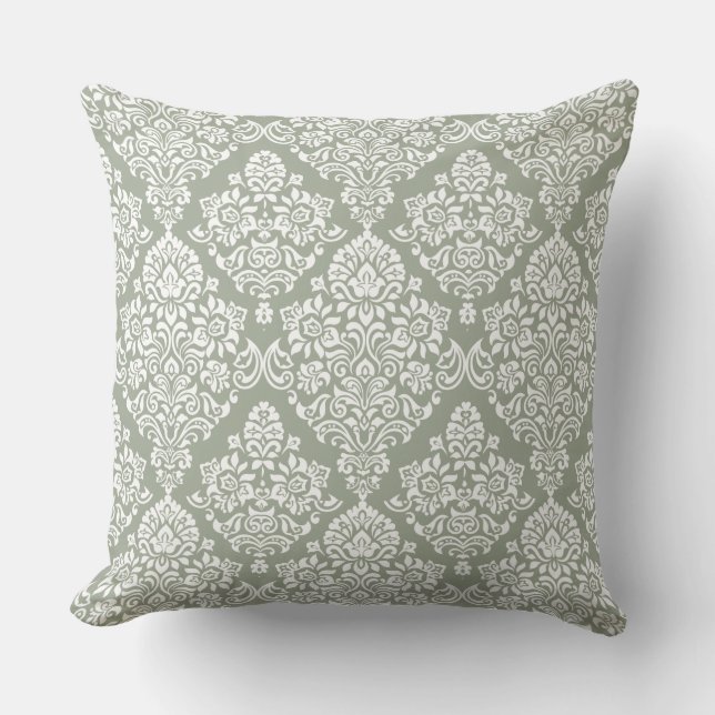 Classic and Elegant Royal Damask pattern Throw Pillow (Front)