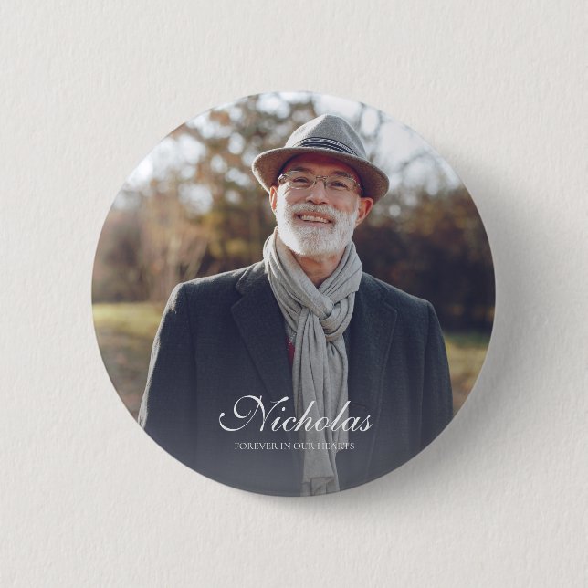 Classic and Simple Custom Photo Memorial 2 Inch Round Button (Front)