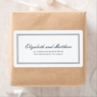 Classic and Simple Elegant Wedding Return Address