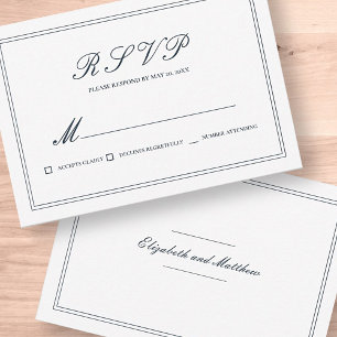 Classic and Simple Elegant Wedding RSVP