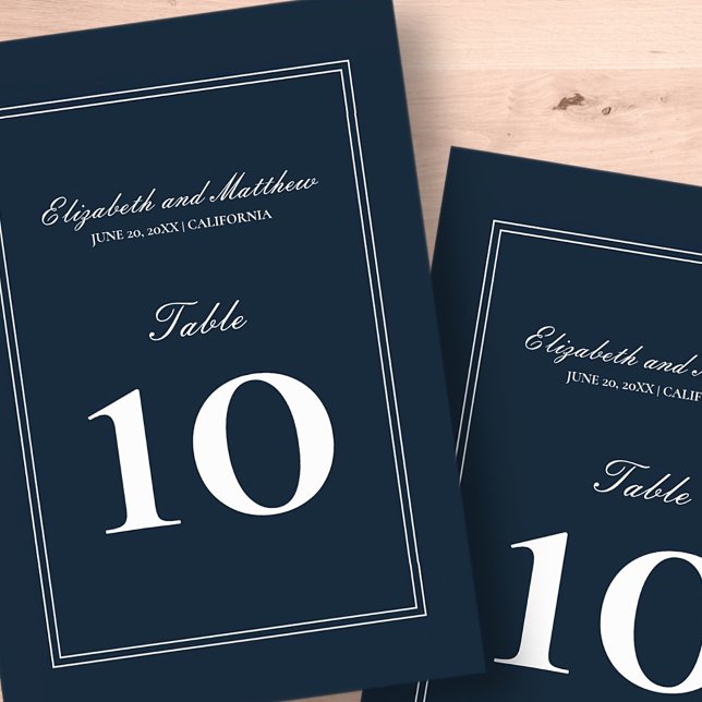 Classic and Simple Elegant Wedding Table Number (Creator Uploaded)