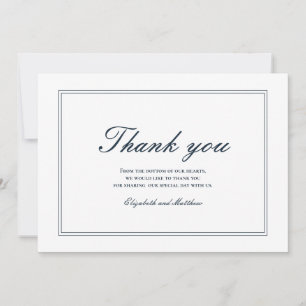 Classic and Simple Elegant Wedding Thank You Card