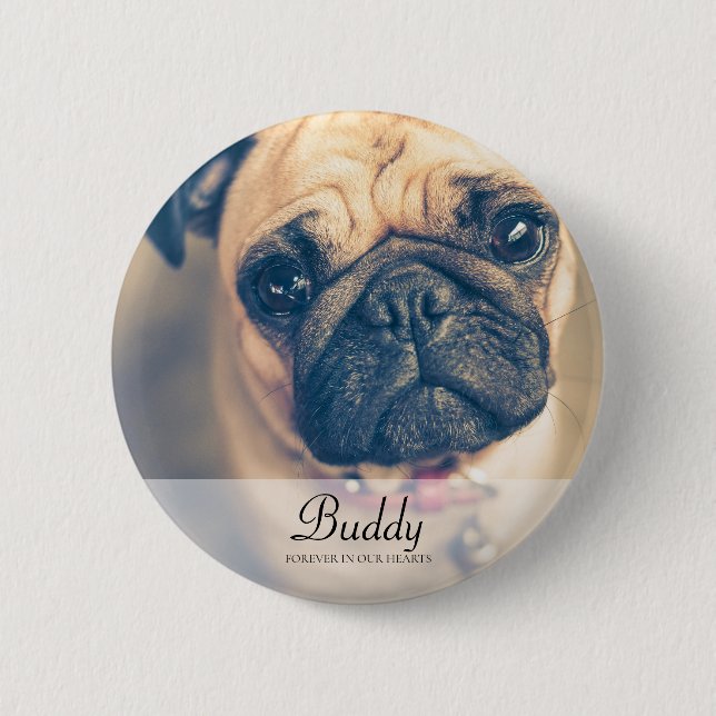 Classic and Simple Pet Photo Memorial 2 Inch Round Button (Front)