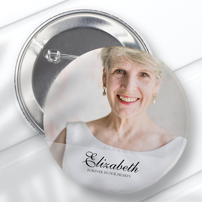 Classic and Simple Photo Memorial 2 Inch Round Button (Creator Uploaded)