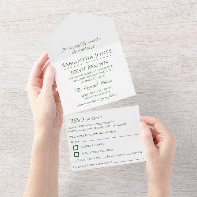 Classic and Simple Wedding Invitation (Tearaway)