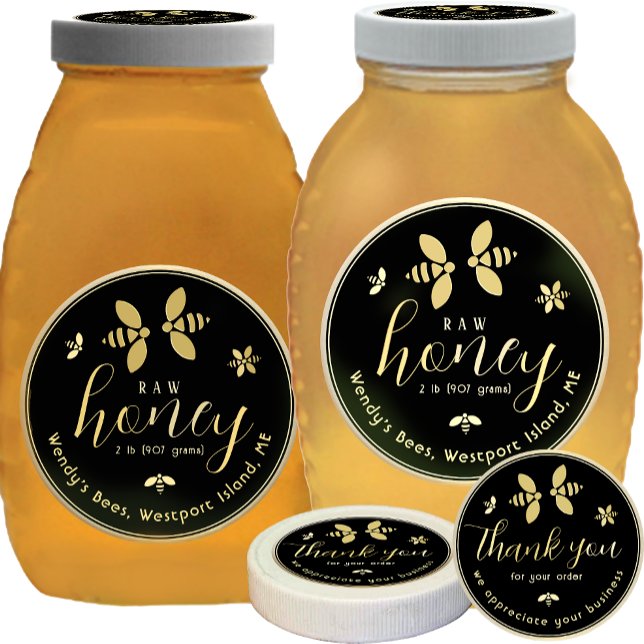 Classic and Traditional Queenline Honey 2 lb Jar  Round Sticker (Creator Uploaded)
