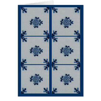 Classic Antiquarian Delft Blue Tile - Floral Motif