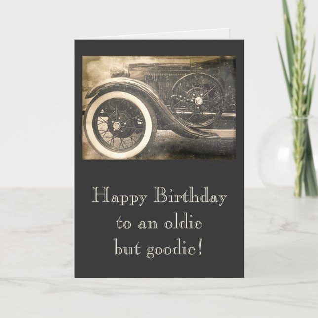 Classic Antique Car Custom Birthday Card (Front)