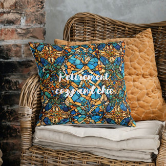Classic Antique Tile Retirement Gifts for Mom Her Throw Pillow