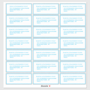 Classic Aqua Guest Mailing Labels 21 Per Sheet