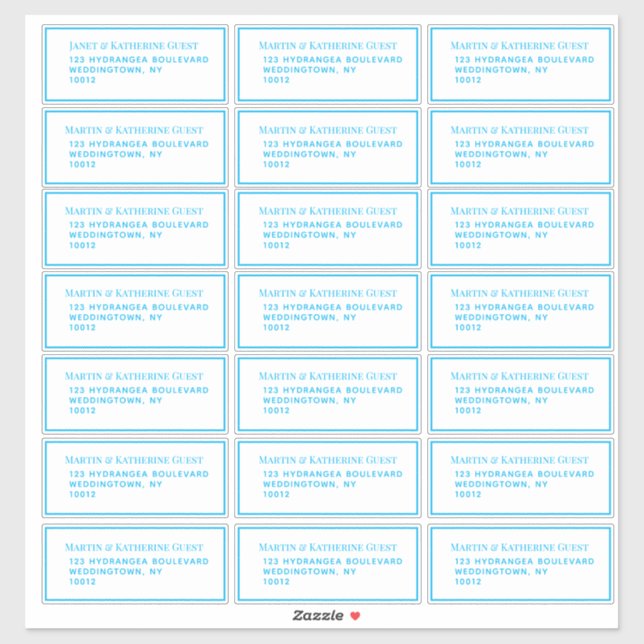 Classic Aqua Guest Mailing Labels 21 Per Sheet (Sheet)