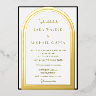 Classic Arch Foil Wedding Invitation (Border)