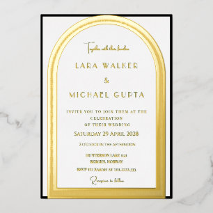 Classic Arch Foil Wedding Invitation (Border)