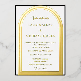 Classic Arch Foil Wedding Invitation (Border)