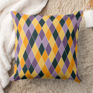 Classic Argyle Diamond Lattice Pattern Throw Pillow