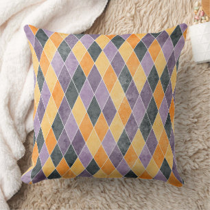 Classic Argyle Diamond Lattice Pattern Throw Pillow