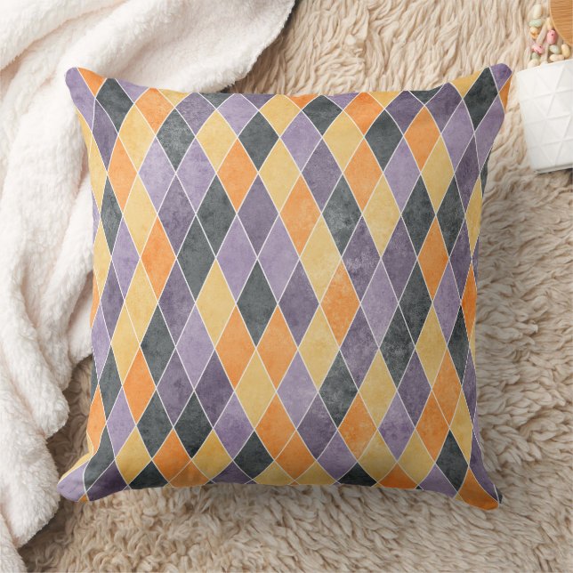 Classic Argyle Diamond Lattice Pattern Throw Pillow (Blanket)