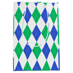 Classic Argyle Pattern - Golf Party  Medium Gift Bag