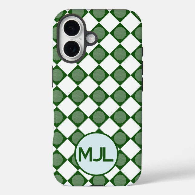 Classic Argyle Pattern with Custom Monogram Case-Mate iPhone Case (Back)