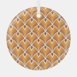 Classic Art Deco Geometric Pattern Glass Ornament