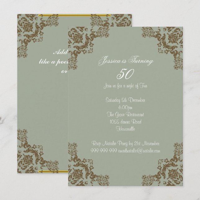 Classic art deco invitation (Front/Back)