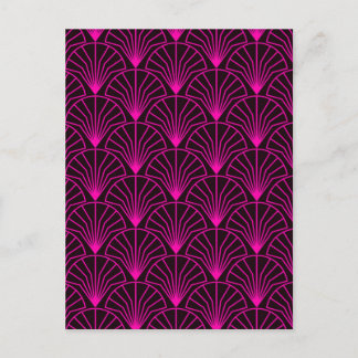 Classic Art Deco Pattern in Pink and Black Postcard