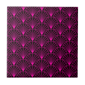 Classic Art Deco Pattern in Pink and Black Tile