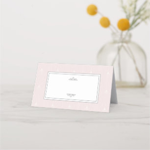 Classic Art Deco Pattern Pink Place Name Card