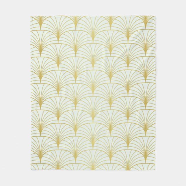 Classic Art Deco Seamless Pattern. Geometric Styli Fleece Blanket (Front)