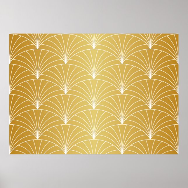 Classic Art Deco Seamless Pattern. Geometric Styli Poster (Front)