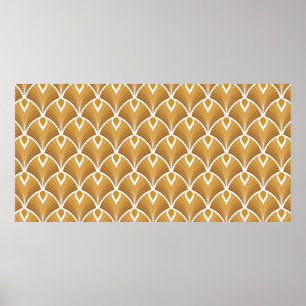Classic art deco seamless pattern. Geometric styli Poster