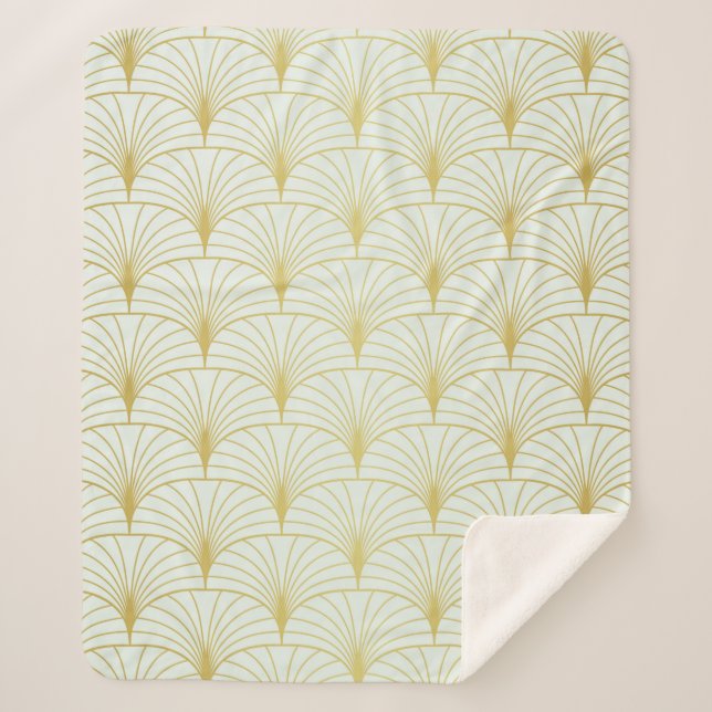 Classic Art Deco Seamless Pattern. Geometric Styli Sherpa Blanket (Front)