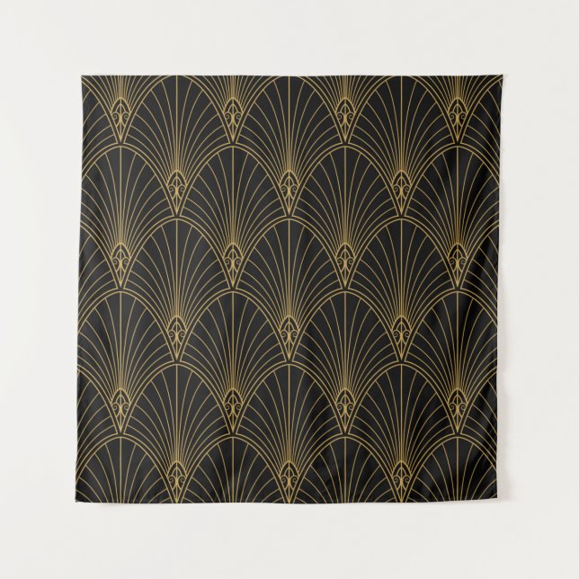 Classic Art Deco Seamless Pattern. Geometric Styli Tapestry (Front)