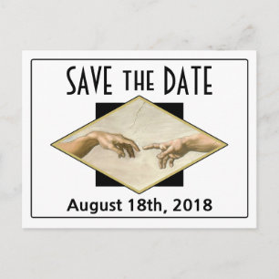 Classic Art Gay Wedding Save the Date Announcement Postcard