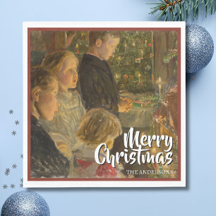 Classic Art Merry Christmas Kalckreuth Napkin